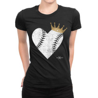 Vintage Royal Baseball Heart With Crown Tee Shirt Ladies Fitted T-shirt | Artistshot