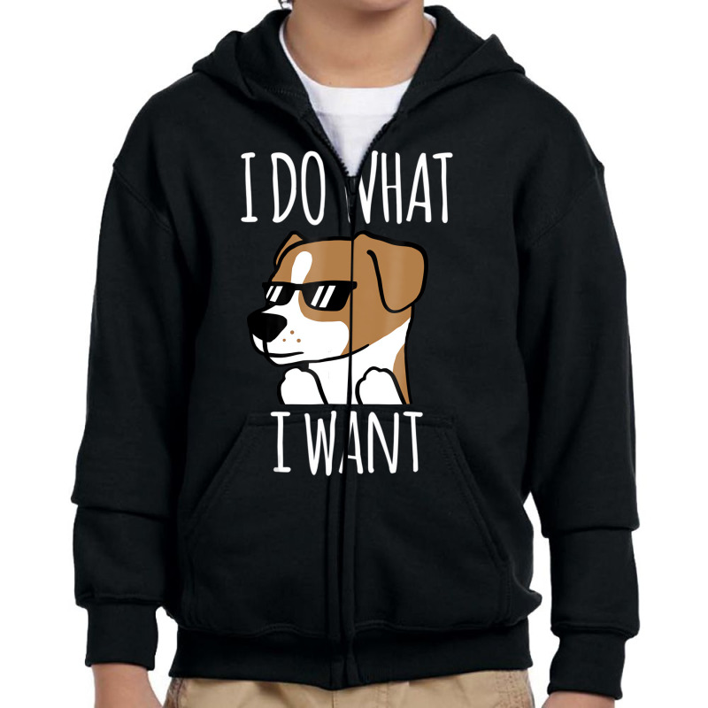 I Do What I Want Jack Russell Terrier T Shirt Funn Youth Zipper Hoodie by fiddolamuf | Artistshot