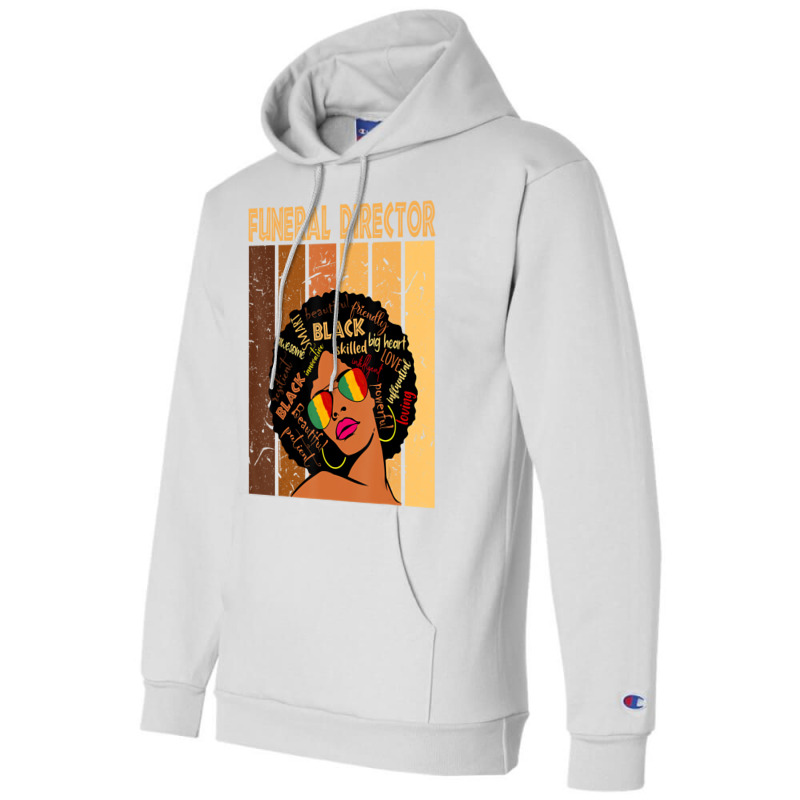 Funeral Director Afro African American Black Histo Champion Hoodie by bonne | Artistshot