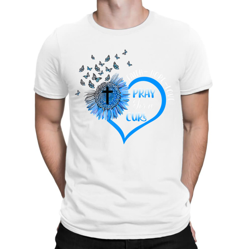 Blue Type One Diabetes Shirt Heart Butterfly Relig T-shirt | Artistshot