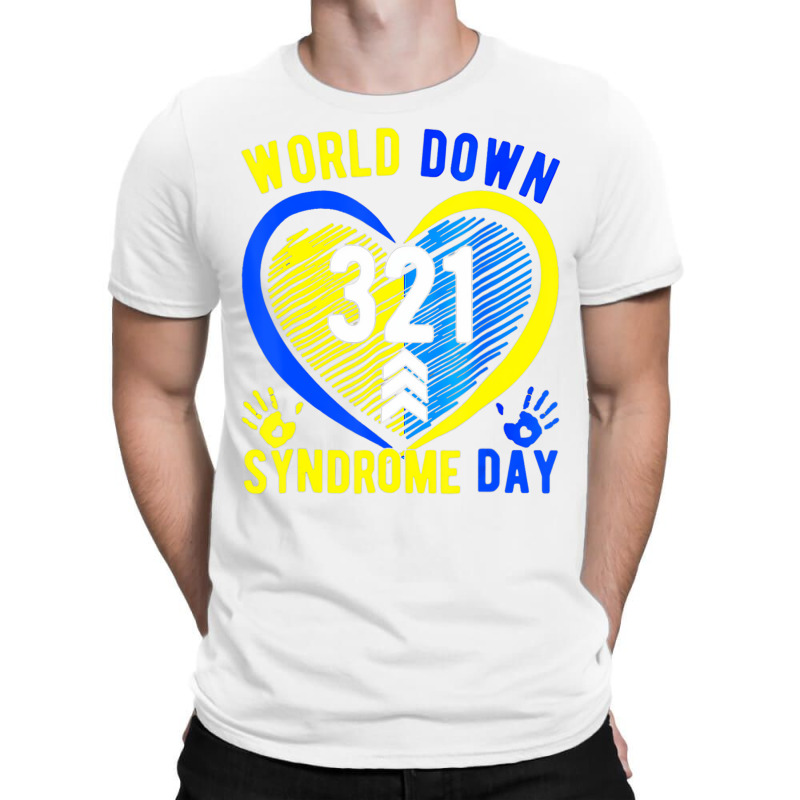 Blue Yellow Heart 21 World Down Syndrome Awareness T-shirt | Artistshot