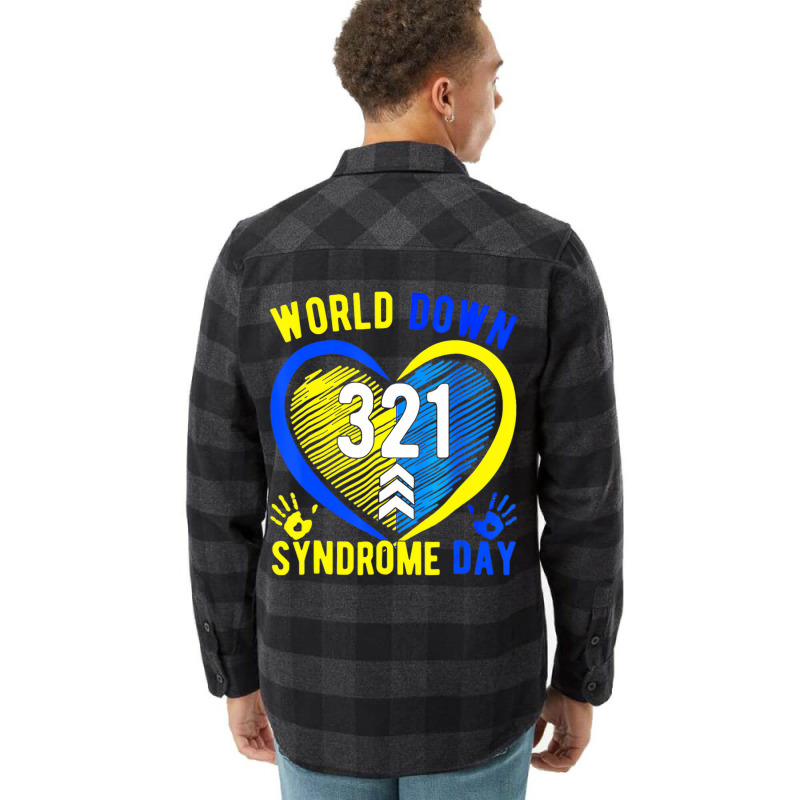 Blue Yellow Heart 21 World Down Syndrome Awareness Flannel Shirt | Artistshot