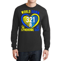 Blue Yellow Heart 21 World Down Syndrome Awareness Long Sleeve Shirts | Artistshot