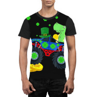 Dinosaur St Patrick's Day Monster Truck Irish Graphic T-shirt | Artistshot