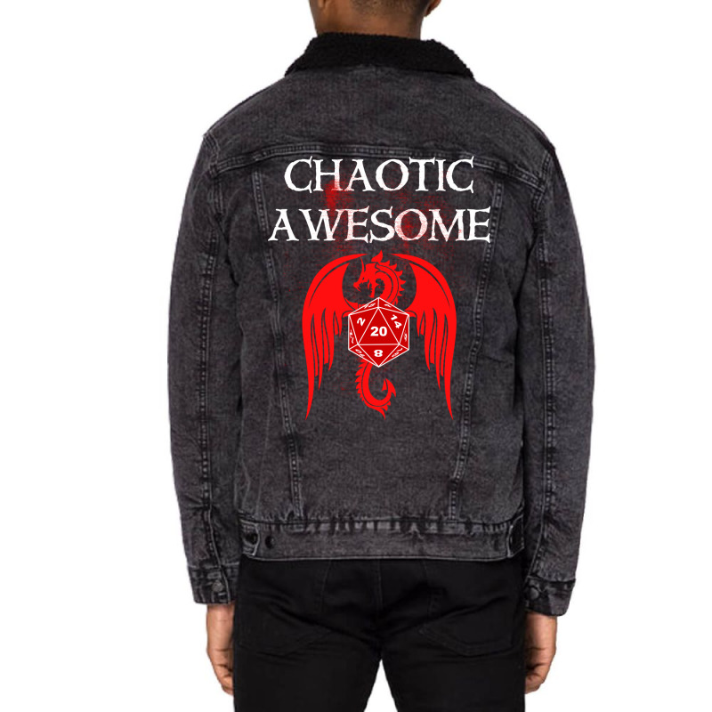 Chaotic Awesome Unisex Sherpa-Lined Denim Jacket by filesphomp | Artistshot