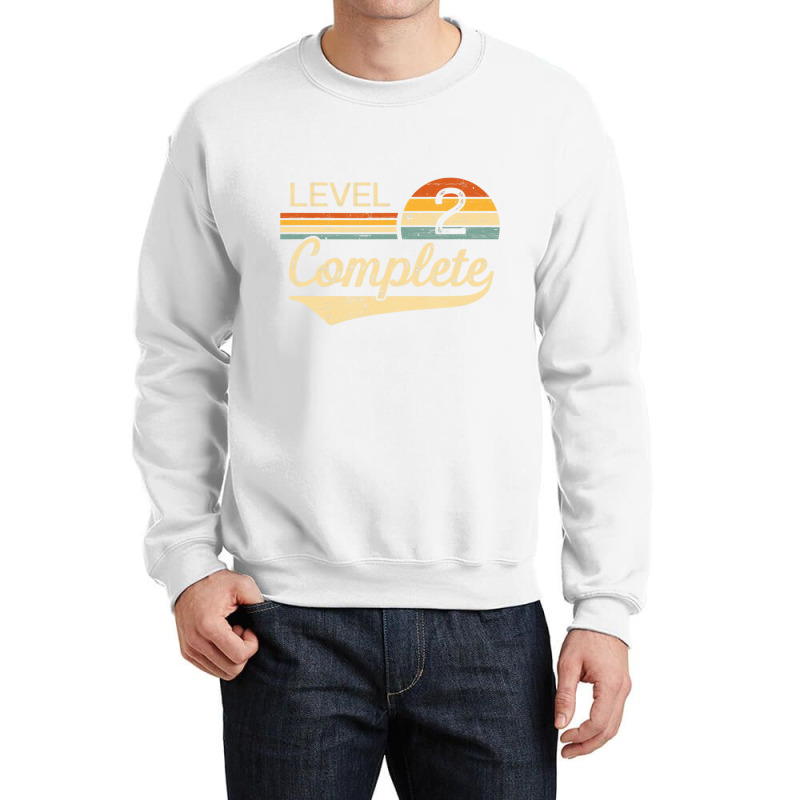 Level 2 Complete   2 Year Wedding Anniversary Gift Crewneck Sweatshirt | Artistshot