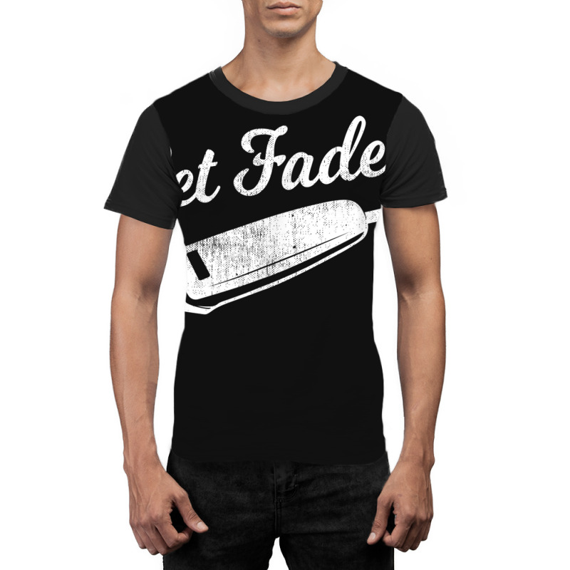 Vintage Distressed Barber  - Get Faded Script Tail Graphic T-shirt | Artistshot