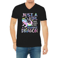 Just A Girl Who Loves Her Bearded Dragon Dragons L V-neck Tee | Artistshot