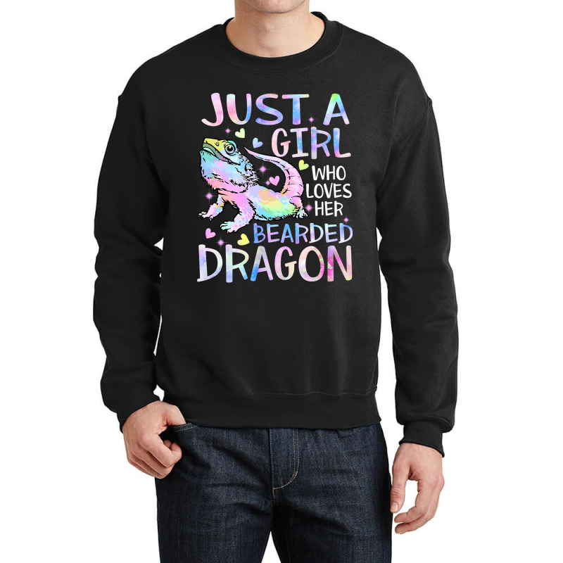 Just A Girl Who Loves Her Bearded Dragon Dragons L Crewneck Sweatshirt by whoretacarpal | Artistshot