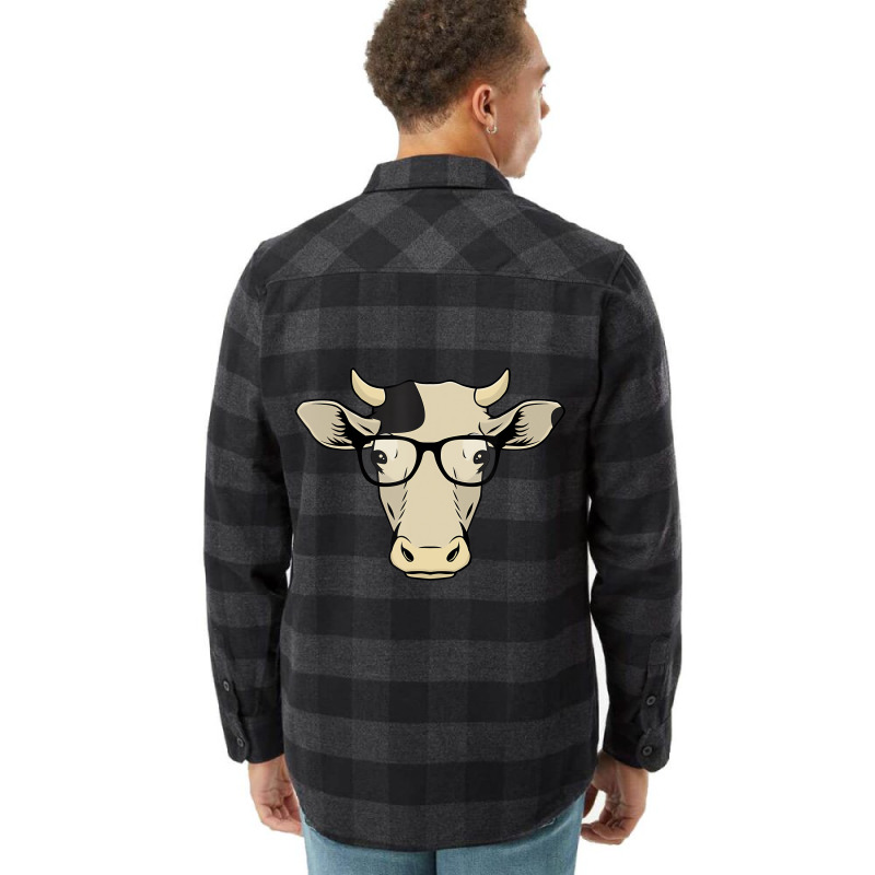 Funny Hipster Cow In Spectacles Cattle Eye Glasses Flannel Shirt | Artistshot