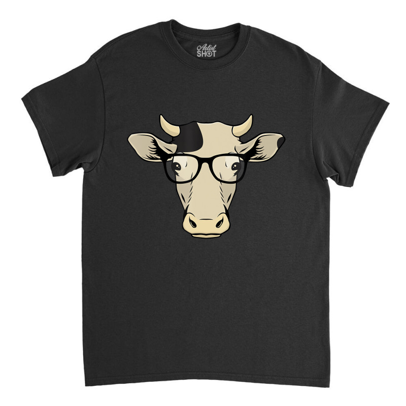 Funny Hipster Cow In Spectacles Cattle Eye Glasses Classic T-shirt | Artistshot