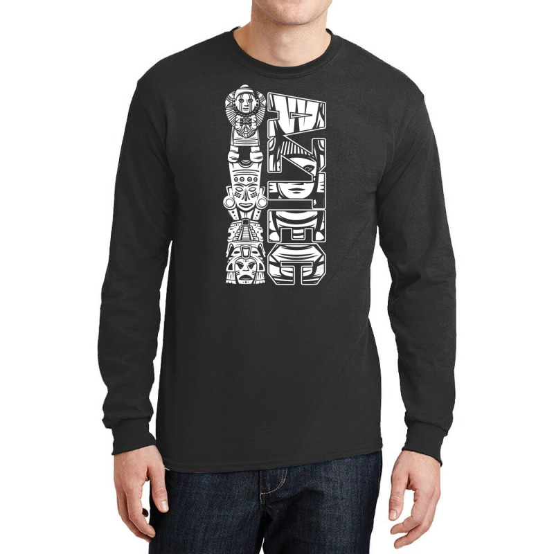 Aztec Ancient Ethnic Nation Symbol People Archeolo Long Sleeve Shirts by yucalsye | Artistshot