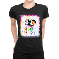 Pit Bull Terrier Dog, Dad Mom Boy Girl Tie Dye Ble Ladies Fitted T-shirt | Artistshot