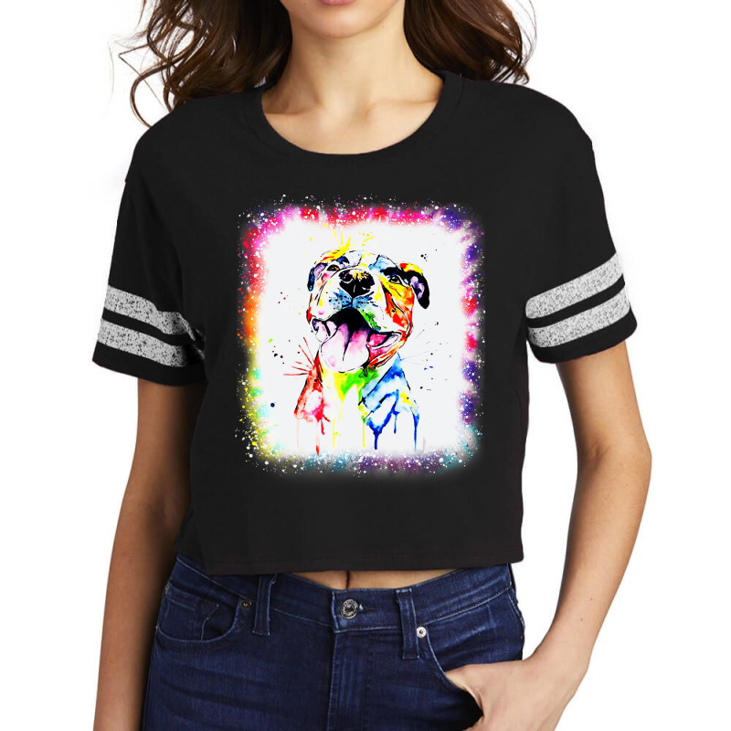 Pit Bull Terrier Dog, Dad Mom Boy Girl Tie Dye Ble Scorecard Crop Tee by africaka | Artistshot