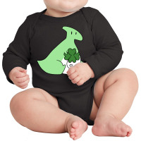 Lucky Green Hadrosaurus Long Sleeve Baby Bodysuit | Artistshot