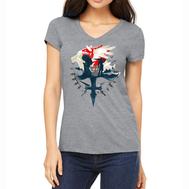 Final Fantasy Viii   Gunblades And Angels Women's V-Neck T-Shirt by swaacepawira5 | Artistshot