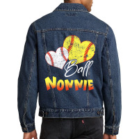 Funny Ball Nonnie Softball Baseball Gifts T Shirt Men Denim Jacket | Artistshot