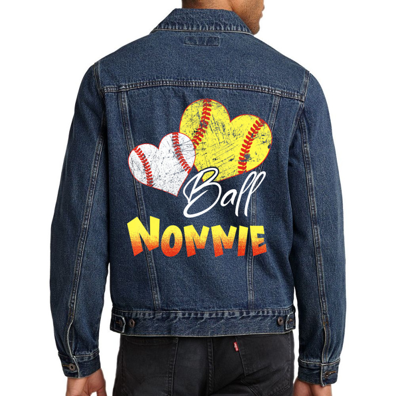 Funny Ball Nonnie Softball Baseball Gifts T Shirt Men Denim Jacket | Artistshot