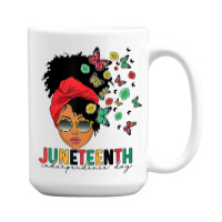 Juneteenth Is My Independence Day Black Queen And 15 Oz Coffee Mug | Artistshot