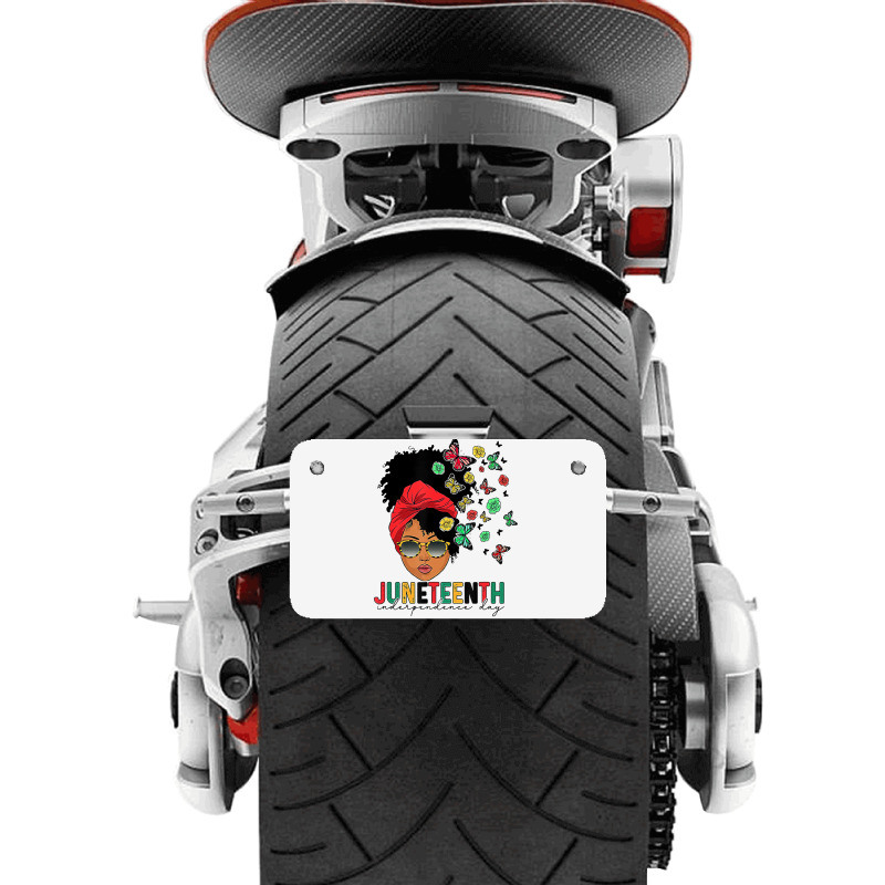 Juneteenth Is My Independence Day Black Queen And Motorcycle License Plate | Artistshot