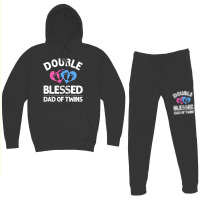 Funny New Dad Of Twins Gift For Men Father Announc Hoodie & Jogger Set | Artistshot