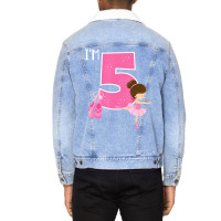 Girl's 5 Year Old Ballerina 5th Birthday Party Bal Unisex Sherpa-lined Denim Jacket | Artistshot