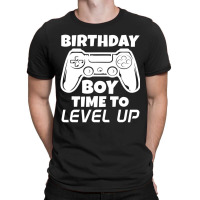 Gamer Gift Idea Birthday Boy Time To Level Up Vide T-shirt | Artistshot