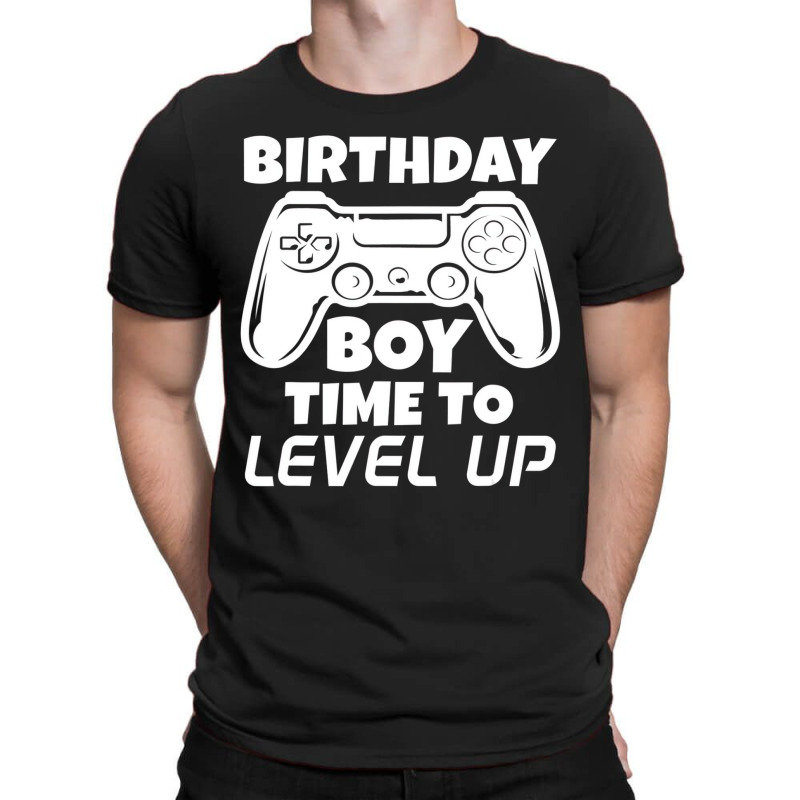 Gamer Gift Idea Birthday Boy Time To Level Up Vide T-shirt | Artistshot