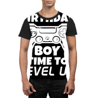 Gamer Gift Idea Birthday Boy Time To Level Up Vide Graphic T-shirt | Artistshot