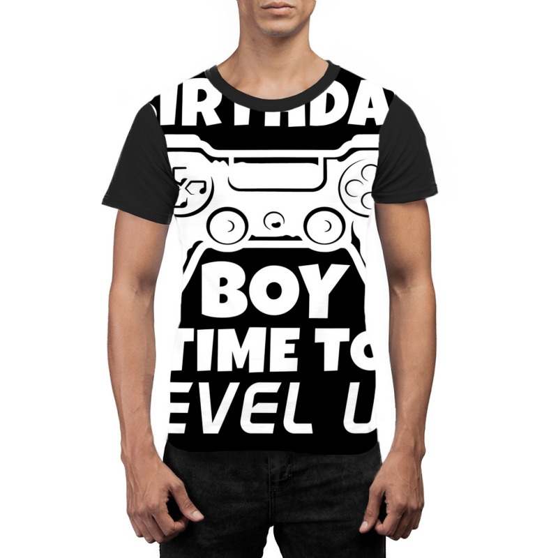 Gamer Gift Idea Birthday Boy Time To Level Up Vide Graphic T-shirt | Artistshot