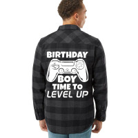 Gamer Gift Idea Birthday Boy Time To Level Up Vide Flannel Shirt | Artistshot