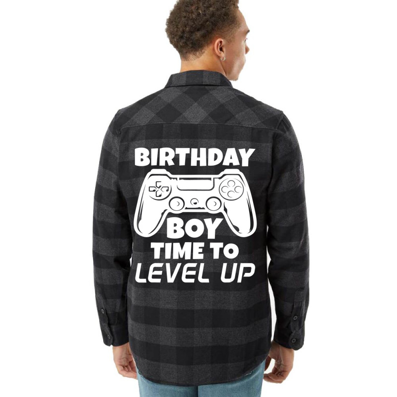 Gamer Gift Idea Birthday Boy Time To Level Up Vide Flannel Shirt | Artistshot