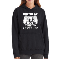 Gamer Gift Idea Birthday Boy Time To Level Up Vide Vintage Hoodie | Artistshot