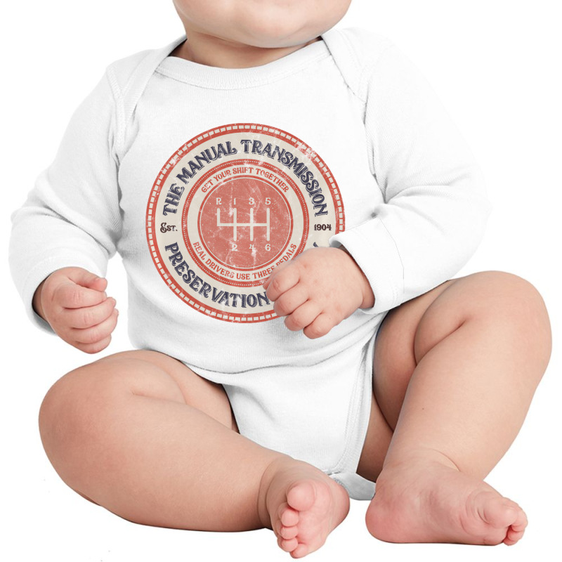 The Manual Transmission Preservation Society Est 1 Long Sleeve Baby Bodysuit by muhnximis | Artistshot