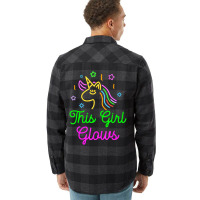 This Girl Glows Retro 80s Birthday Party Eighties Flannel Shirt | Artistshot