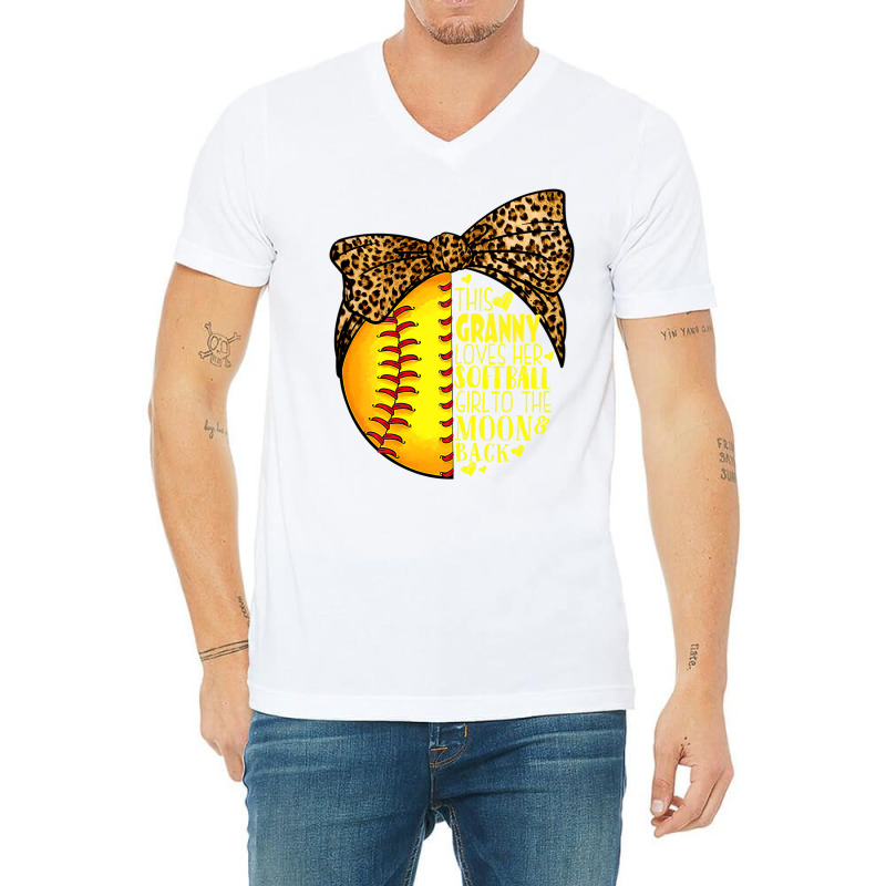 This Granny Loves Her Softball Girl Mother's Day L V-neck Tee | Artistshot