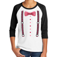 Polka Dot Pink Heart Suspender Costume Love Valent Youth 3/4 Sleeve | Artistshot