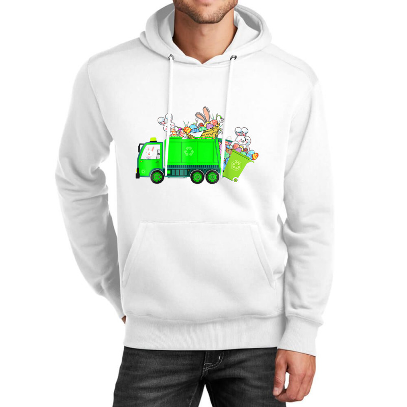 Bunny Riding Garbage Truck Easter Day Bunny Garbag Unisex Hoodie | Artistshot