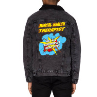 Mental Health Therapist Funny Superhero Job T Shir Unisex Sherpa-lined Denim Jacket | Artistshot