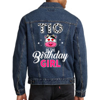 Tio Of The Birthday For Girl Cow Farm Birthday T S Men Denim Jacket | Artistshot