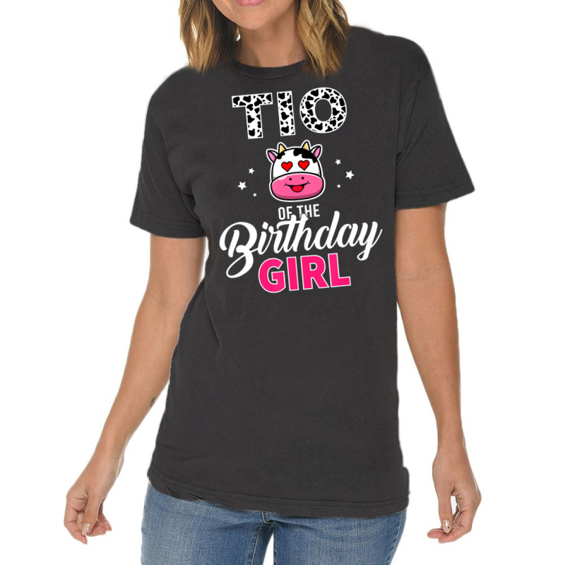 Tio Of The Birthday For Girl Cow Farm Birthday T S Vintage T-shirt | Artistshot