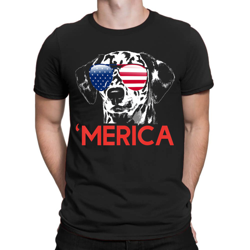 Merica Dalmatian American Flag 4th Of July T Shirt T-shirt | Artistshot