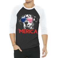 Merica Dalmatian American Flag 4th Of July T Shirt 3/4 Sleeve Shirt | Artistshot