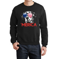 Merica Dalmatian American Flag 4th Of July T Shirt Crewneck Sweatshirt | Artistshot