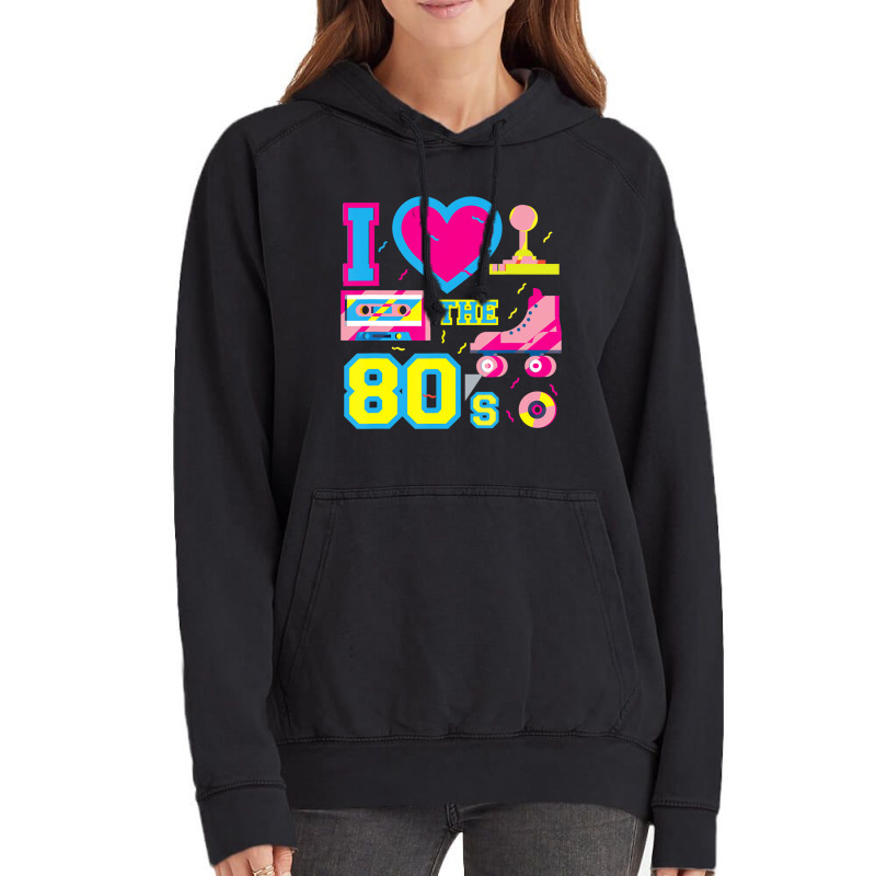 I Love Heart The 80's   Retro Vintage Vaporwave Co Vintage Hoodie | Artistshot