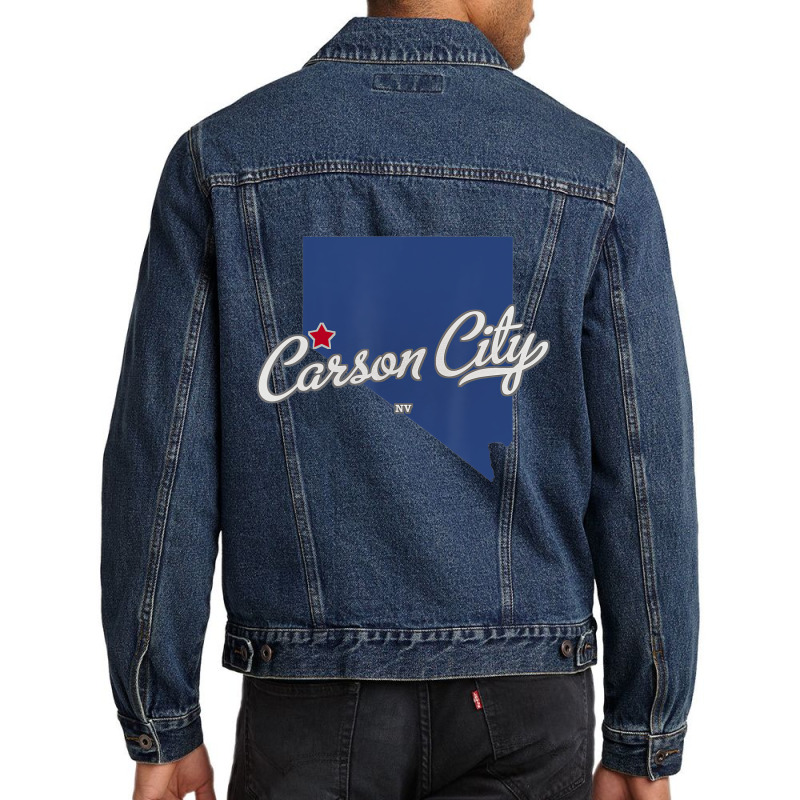 Carson City Nevada Nv Map T Shirt Men Denim Jacket | Artistshot