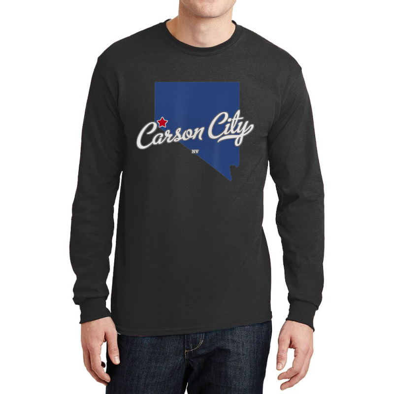 Carson City Nevada Nv Map T Shirt Long Sleeve Shirts | Artistshot