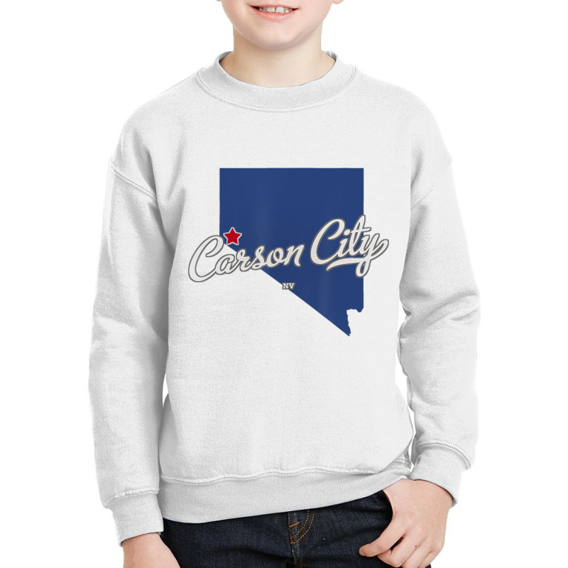 Carson City Nevada Nv Map T Shirt Youth Sweatshirt | Artistshot