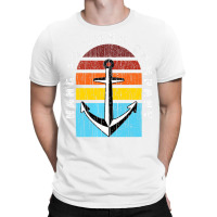 Hang 10 Surf Company Retro Anchor Sunset Distresse T-shirt | Artistshot