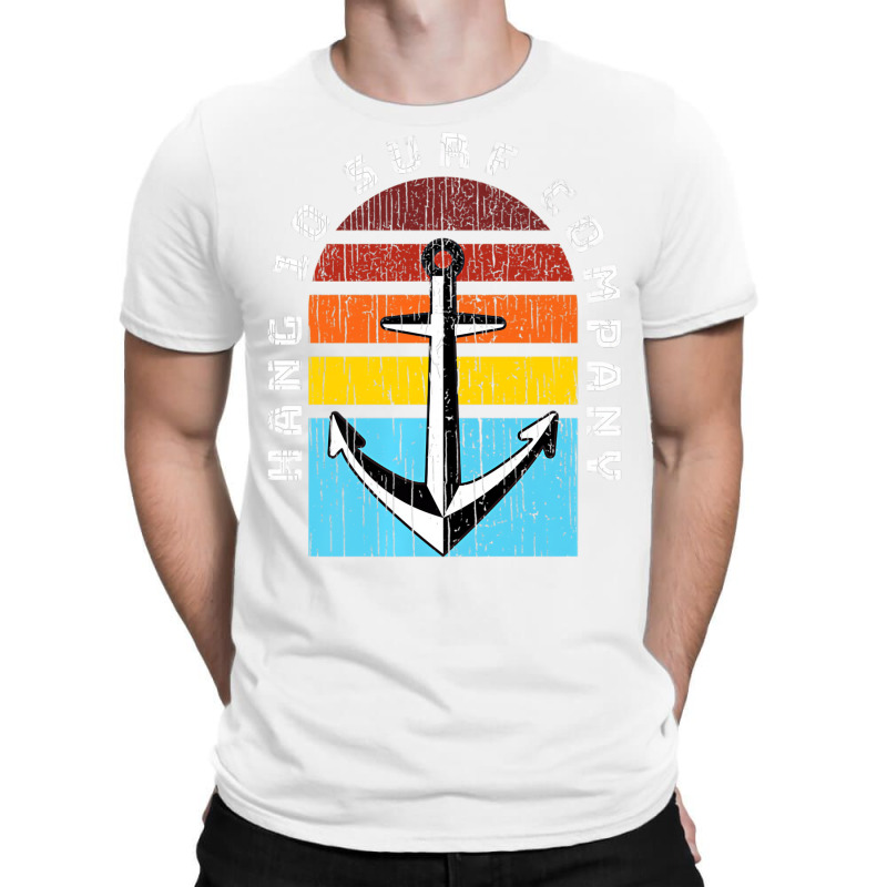 Hang 10 Surf Company Retro Anchor Sunset Distresse T-shirt | Artistshot